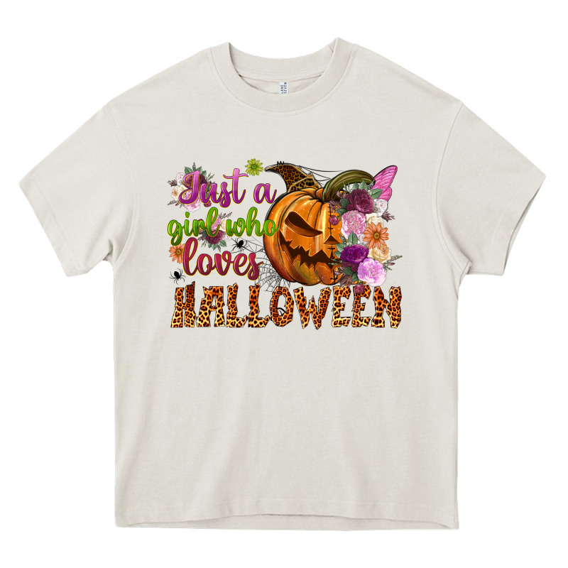 Just A Girl Who Loves Halloween Heavy Core Tee by NancyCooperArtShop | Teevron
