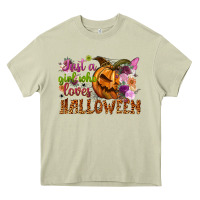 Mossy Just a girl who loves Halloween Heavy Core Tee - NancyCooperArtShop