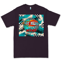 Plum hot mess boy mama with fire Premium Tee - TumblerDesignByShophia