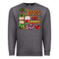 Charcoal Heather boozy and schmoozy Premium Sweatshirt - AdoDesignShop