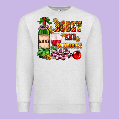 Boozy And Schmoozy Premium Sweatshirt Designed By Adodesignshop