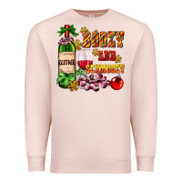 Pale Pink boozy and schmoozy Premium Sweatshirt - AdoDesignShop