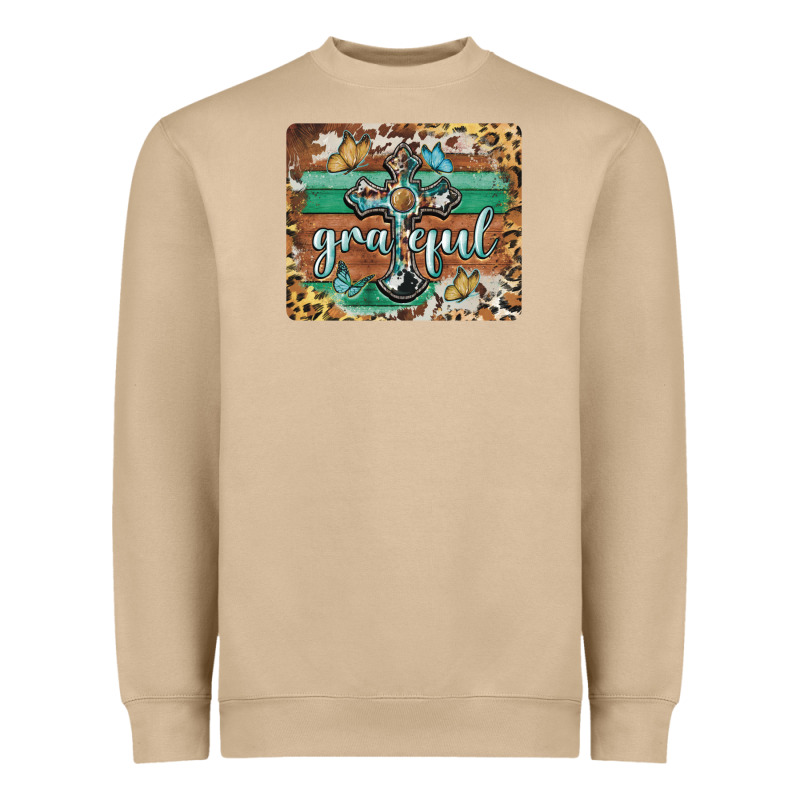 Grateful Cross Mousepad Heavyweight Sweatshirt by BarkalooDesign | Teevron