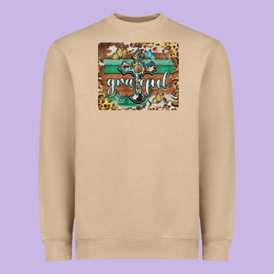 Grateful Cross Mousepad Heavyweight Sweatshirt Designed By Barkaloodesign