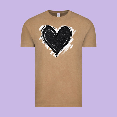 Black Glitter Heart Vintage Tee Designed By Jasminsmagicworld