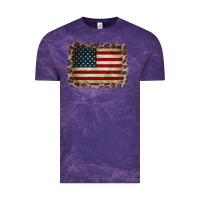 Cloud Purple America Flag and Leopard Vintage Tee - CowCowDesign