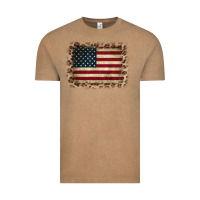 Vintage Coffee America Flag and Leopard Vintage Tee - CowCowDesign