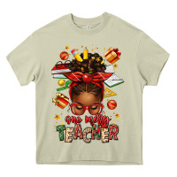 Mossy one merry teacher afro messy bun Heavy Core Tee - texasbilliewilder