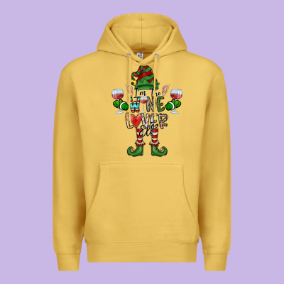 I'm The Wine Lover Elf Premium Hoodie Designed By Cowhidedigitalart