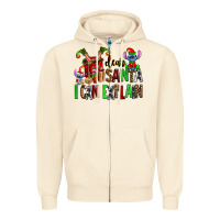 Sandshell cup of chocolate and  with christmas stitch elf Zipper Hoodie - AdoDesignShop