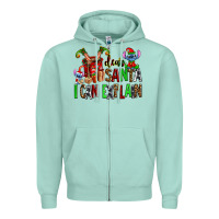 Seafoam cup of chocolate and  with christmas stitch elf Zipper Hoodie - AdoDesignShop