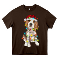 Chocolate Brown christmas beagle Heavy Core Tee - RanaPortraitStore