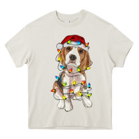 Cream christmas beagle Heavy Core Tee - RanaPortraitStore