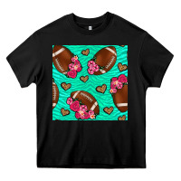 Black American Football roses and hearts Heavy Core Tee - NancyCooperArtShop
