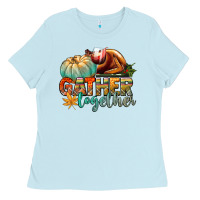 Baby Blue gather together Ladies Tee - CowGirlArtShop
