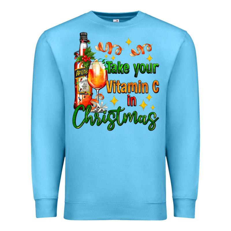 Take Your Vitamin C In Christmas Premium Sweatshirt by AdoDesignShop | Teevron