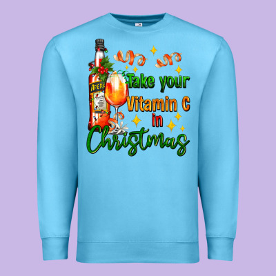 Take Your Vitamin C In Christmas Premium Sweatshirt Designed By Adodesignshop