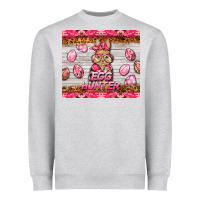 Heather Grey easter pink camouflage egg hunter  bunny Heavyweight Sweatshirt - BarkalooDesign