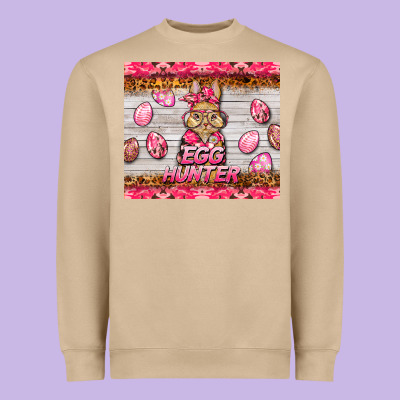 Easter Pink Camouflage Egg Hunter  Bunny Heavyweight Sweatshirt Designed By Barkaloodesign