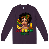 Plum juneteenth 1865 black woman Long Sleeve Tee - FaDigitalArtStudio