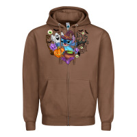 Chestnut stitch heart halloween Zipper Hoodie - AdoDesignShop
