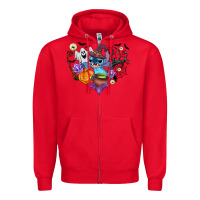 Red stitch heart halloween Zipper Hoodie - AdoDesignShop