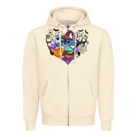 Sandshell stitch heart halloween Zipper Hoodie - AdoDesignShop