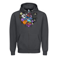 Smoke stitch heart halloween Zipper Hoodie - AdoDesignShop