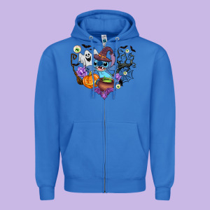 Stitch Heart Halloween Zipper Hoodie Designed By Adodesignshop