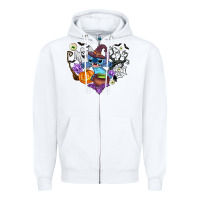 White stitch heart halloween Zipper Hoodie - AdoDesignShop