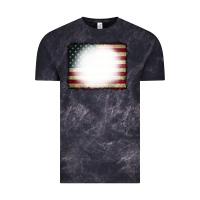 Cloud Black American Flag Bleach Effect Vintage Tee - CowCowDesign