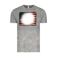 Cloud Rock American Flag Bleach Effect Vintage Tee - CowCowDesign