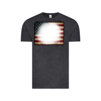 Vintage Black American Flag Bleach Effect Vintage Tee - CowCowDesign