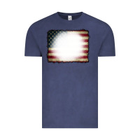 Vintage Denim American Flag Bleach Effect Vintage Tee - CowCowDesign