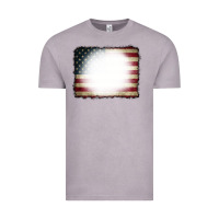 Vintage Zinc American Flag Bleach Effect Vintage Tee - CowCowDesign