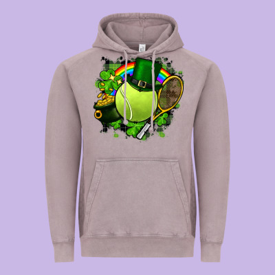 St. Patrick's Day Tennis Vintage Hoodie Designed By Fadigitalartstudio