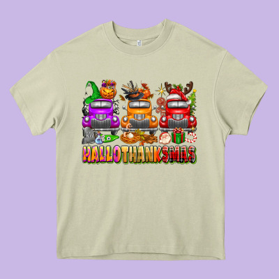 Hallothanksmas Trucks Heavy Core Tee Designed By Texasbilliewilder