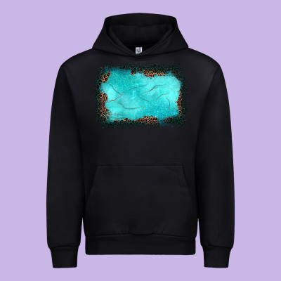 Gemstone Turquoise Leopard Background Urban Hoodie Designed By Jahusdesignshop