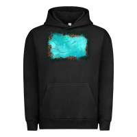 Pigment Black gemstone turquoise leopard background Urban Hoodie - JahusDesignShop