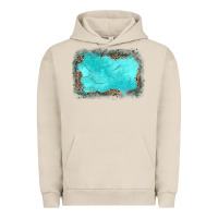 Pigment French Oak gemstone turquoise leopard background Urban Hoodie - JahusDesignShop