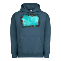 Pigment Midnight Navy gemstone turquoise leopard background Urban Hoodie - JahusDesignShop