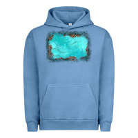 Pigment Pebble Blue gemstone turquoise leopard background Urban Hoodie - JahusDesignShop