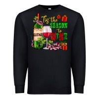Black tis the season to wine Premium Sweatshirt - AdoDesignShop