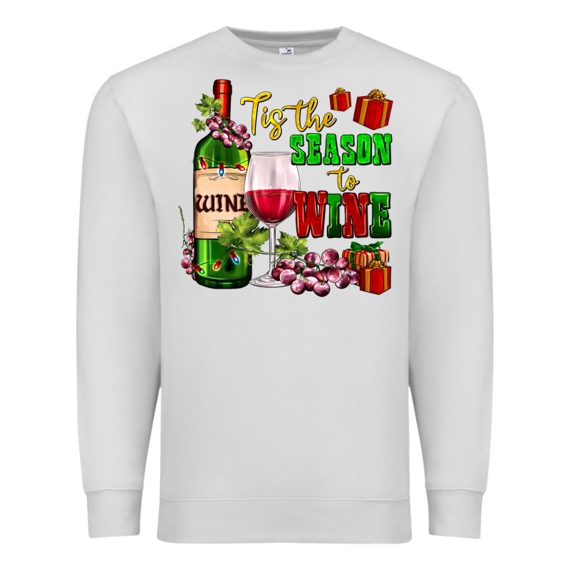 Tis The Season To Wine Premium Sweatshirt by AdoDesignShop | Teevron