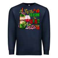 Navy tis the season to wine Premium Sweatshirt - AdoDesignShop