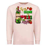 Pale Pink tis the season to wine Premium Sweatshirt - AdoDesignShop