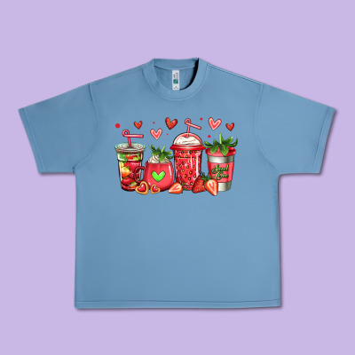 Strawberry Coffee Cups Urban Heavy Tee Designed By Jasminsmagicworld