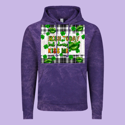 Irish Today But Please Kiss Me St. Patricks Day Vintage Hoodie Designed By Fadigitalartstudio
