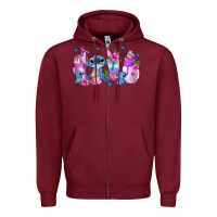 Burgundy stitch coffee cups Zipper Hoodie - AdoDesignShop