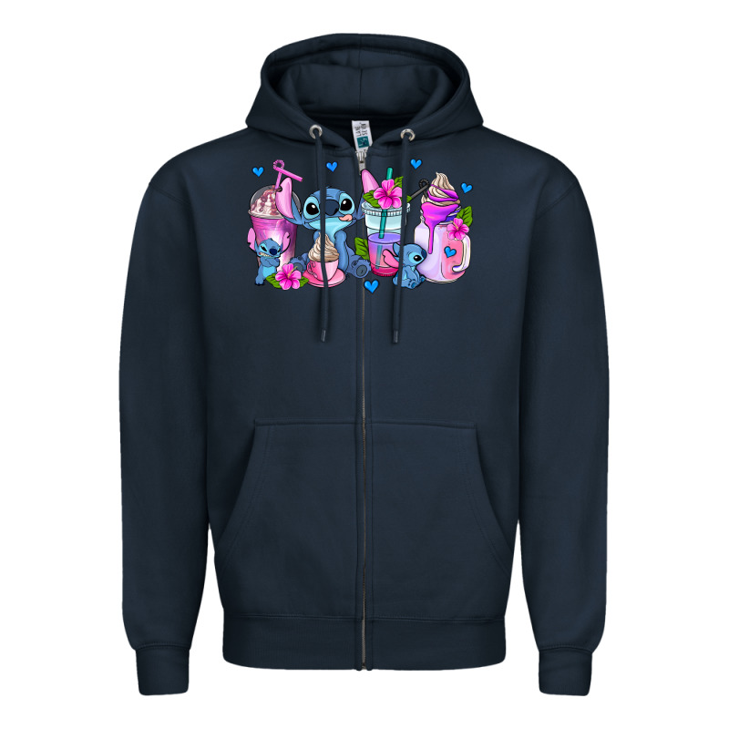 Stitch Coffee Cups Zipper Hoodie by AdoDesignShop | Teevron